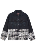 Japanese Foiled Plaid Oversized Denim Jacket