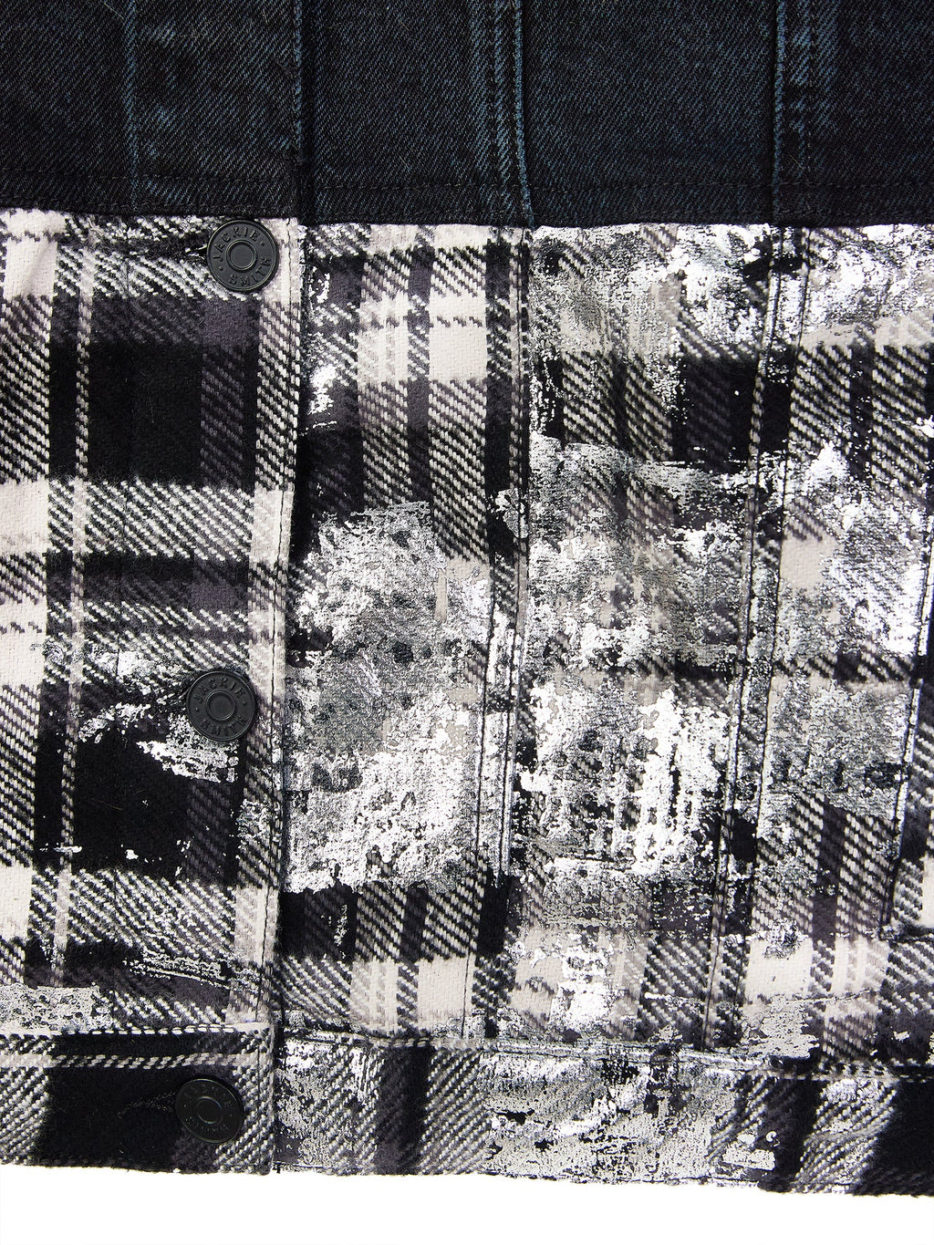 Japanese Foiled Plaid Oversized Denim Jacket