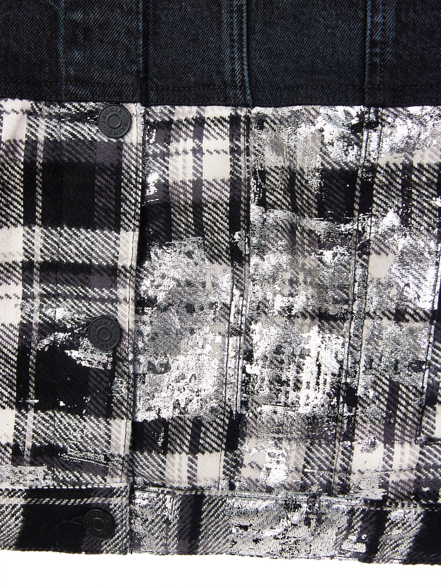 Japanese Foiled Plaid Oversized Denim Jacket