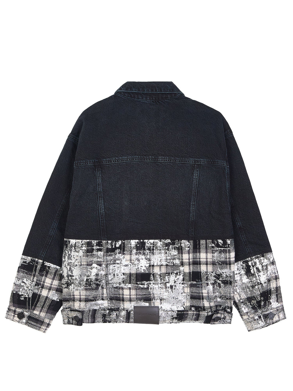 Japanese Foiled Plaid Oversized Denim Jacket