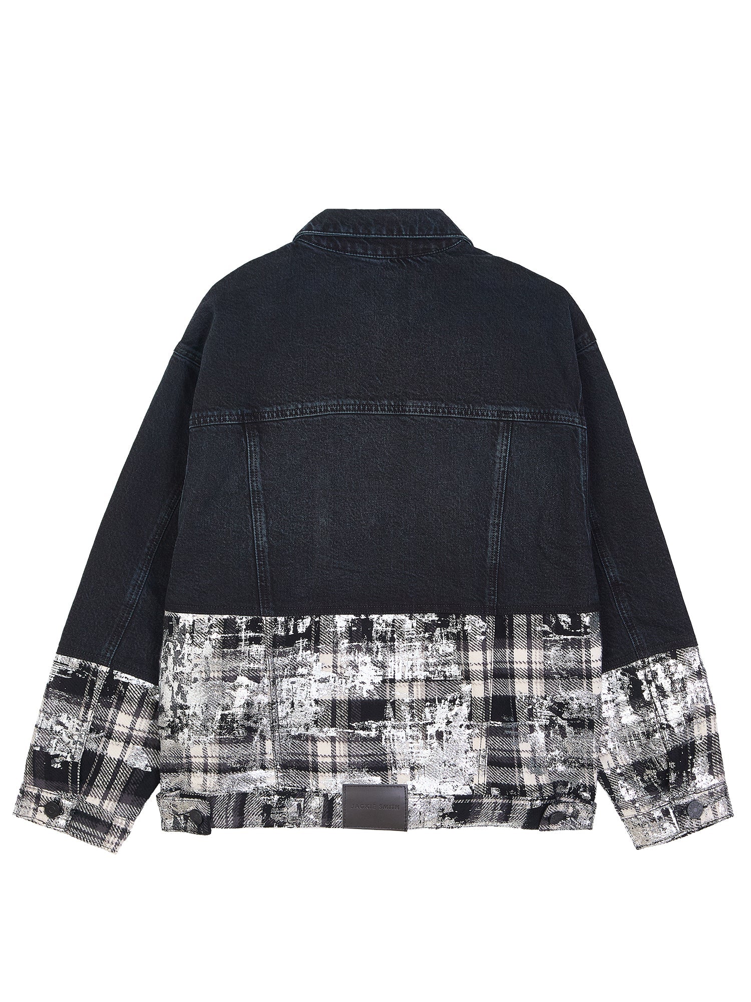 Japanese Foiled Plaid Oversized Denim Jacket