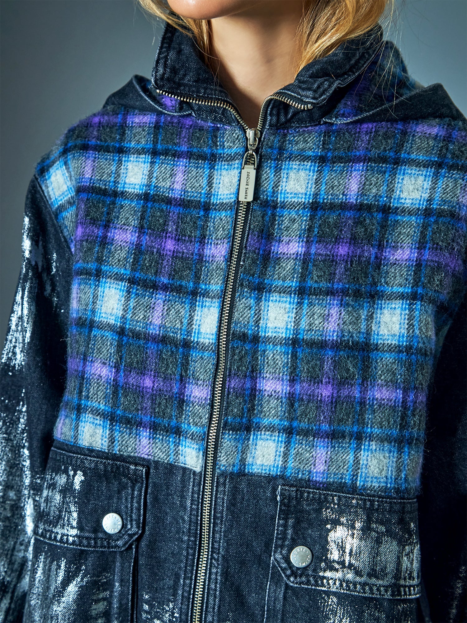 Limited Edition Oversized Metallic Tartan Jacket