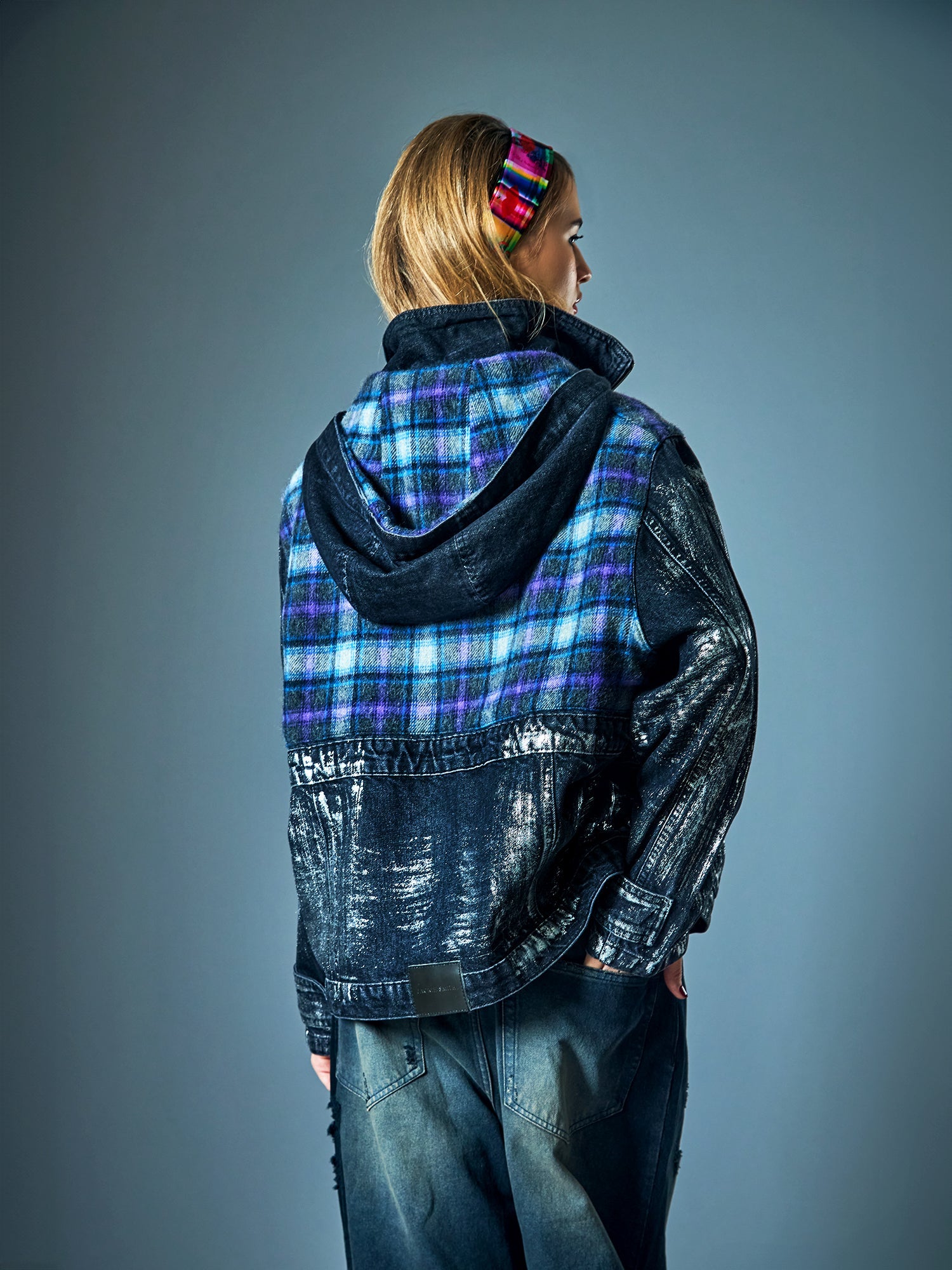 Limited Edition Oversized Metallic Tartan Jacket