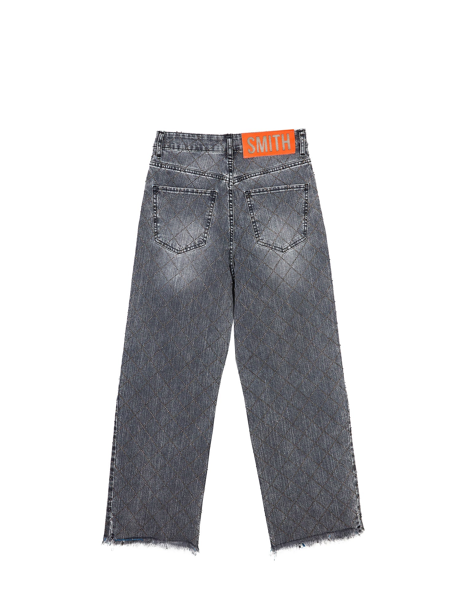 Rhinestone Hotfix Wide-Leg Jeans
